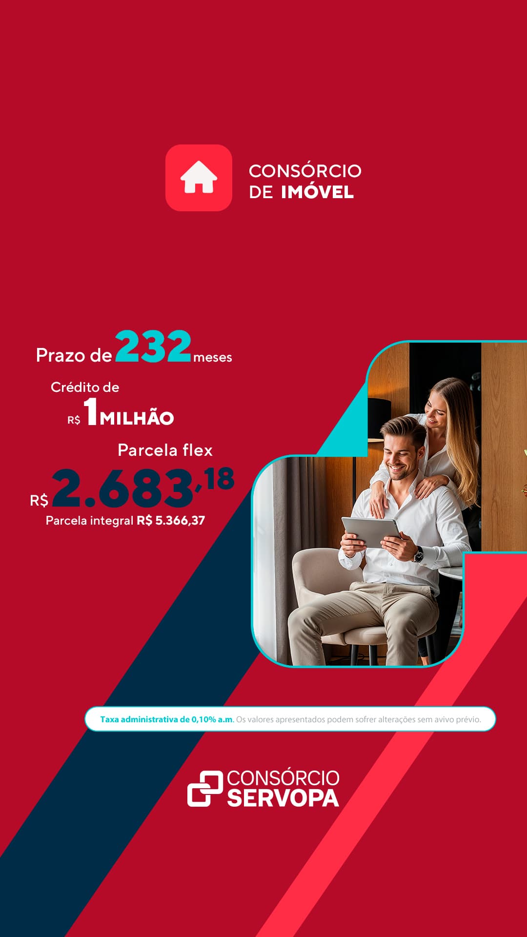 Consórcio de Imóvel - Crédito R$ 1 milhão - Parcela flex R$ 2.683